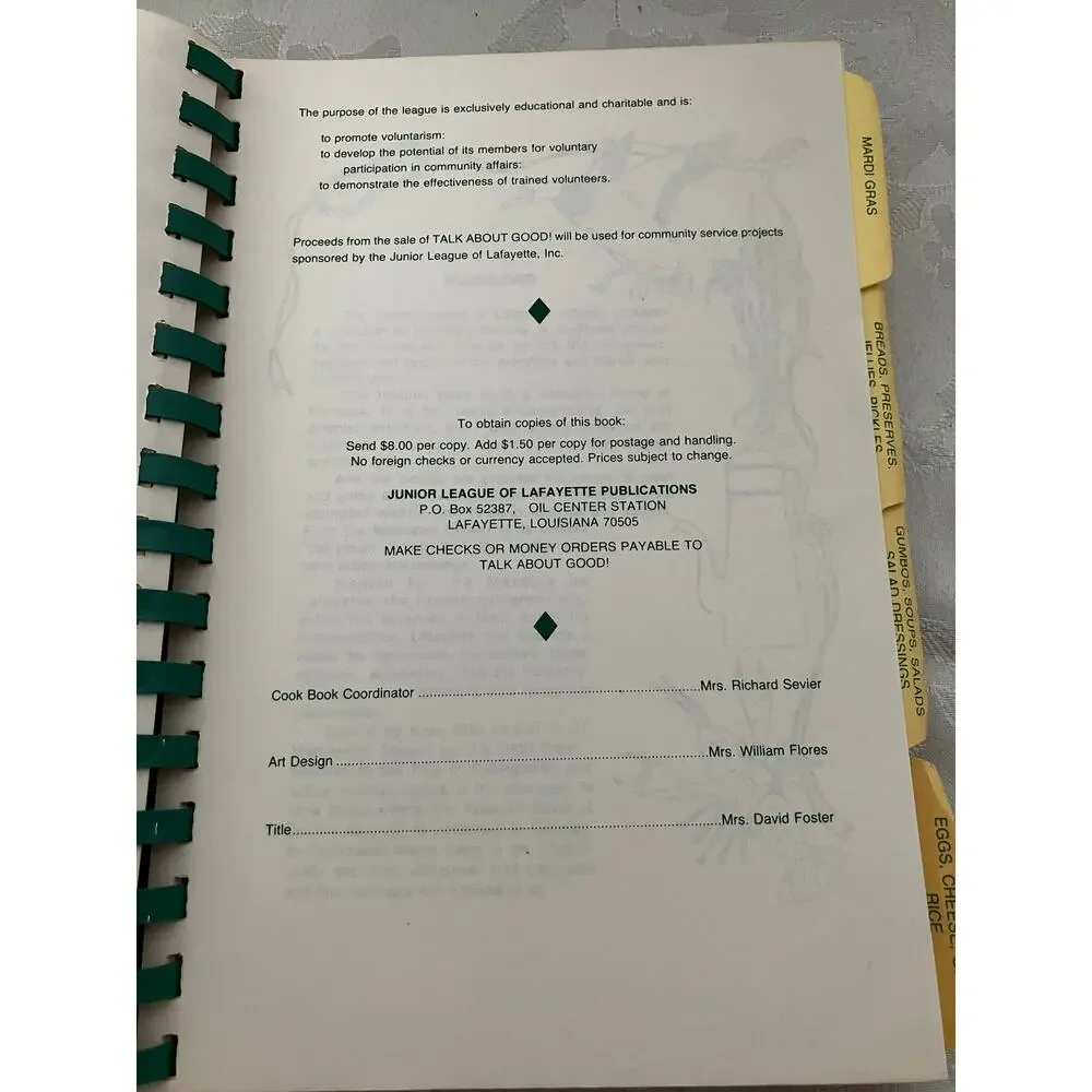 1981 Talk About Good Junior League Lafayette Louisiana Cajun Creole Cookbook